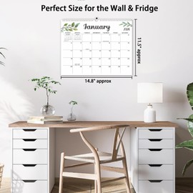 Beautiful 2026 Wall Calendar - 18 Monthly Wall Calendar 2026-2027, Jan 2026 - Jun 2027, 14.8" x 11.5", Spiral Hanging Calendar with Thick Paper, Large Home Office Calendar Wall for Easy Organizing