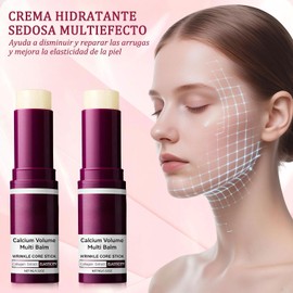 4 PCS Bálsamo Multi Volumen de Calcio,Barra de Cuidado de Ojos,Barra Hidratante de ColáGeno,Núcleo de Arrugas,Extracto de Colágeno y Elastina,Mantiene la Piel Húmeda y Suave,para Ojos,Cuello y Rostro