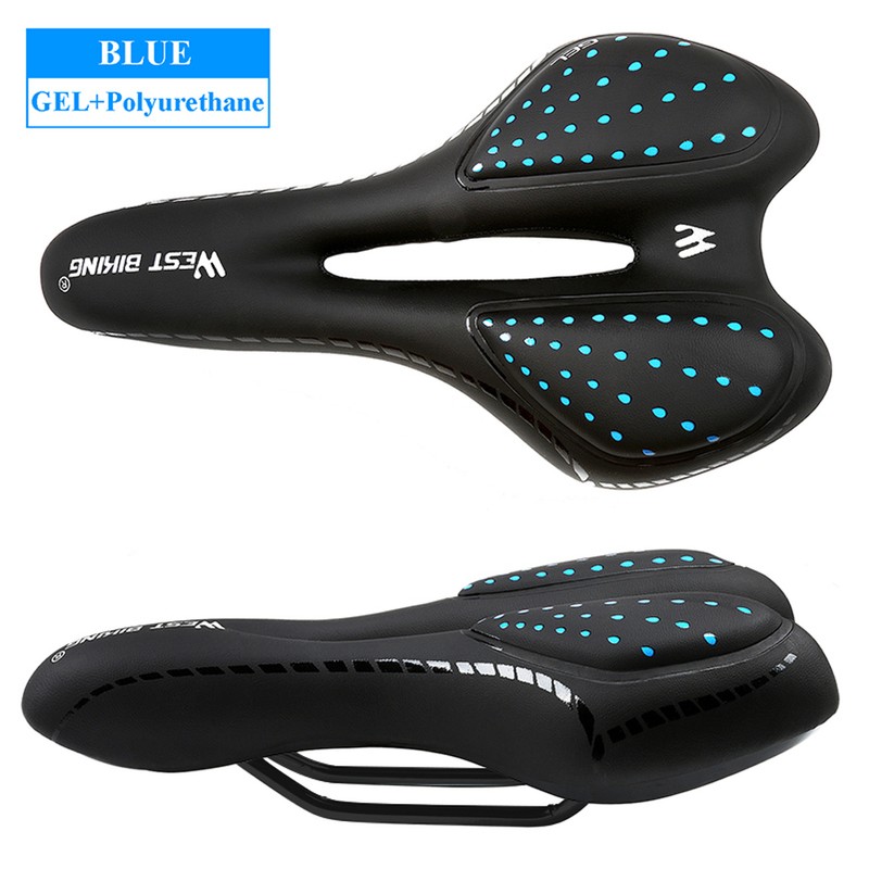Bicycle Saddle Breathable PU Leather Hollow Cushion Comfortable Road Bike