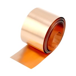 QWORK QWORK 0.1mm Copper Sheet Roll, 99.9% Pure Copper Metal Sheet Foil - 5M x 5cm x 0.1mm (16.5' x 2" x 0.004")