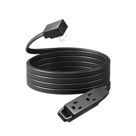 DEWENWILS 15FT Flat Plug Extension Cord, 3 Prong Ultra Thin Power Strip, 13A/125V/1625W, 16/3 Awg Grounded Flat Power Cable for Indoor Narrow Space, SPT-3 Cord, ETL Listed, Black