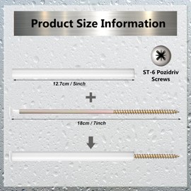 Vicenpal 20 Pcs 7'' Head Gutter Screws with 5" Plastic Ferrule Durable Gutters Nails and Spikes Easy-to-Install Secure Gutter Fasteners for Sagging Gutters and Maintenance (White)