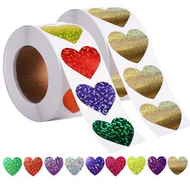 Herz Sticker Aufkleber 1000 Stück Glitzer Sticker Herzen Liebe Herz Aufkleber Selbstklebend Belohnungssticker Herzsticker 25mm