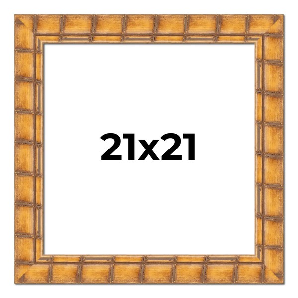 Poster Palooza 21x21 Frame Bamboo Natural Wood Cream Color Picture