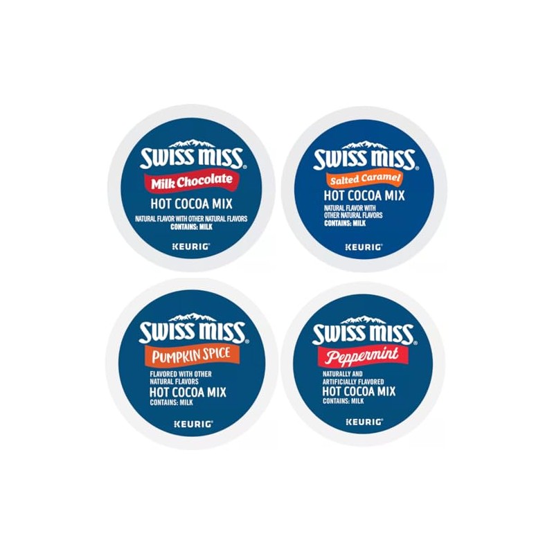Swiss Miss Hot Chocolate K-Cups for Keurig Variety Pack Sampler.