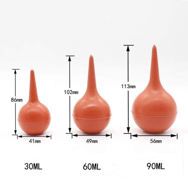 HEALLILY 3 Pieces Rubber Crimp Ear Syringe Ball Laboratory Tool