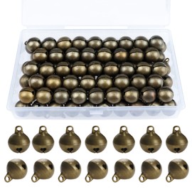 GZhaimai Bells for Crafts, Pack of 100 Small Bells, Vintage Bells in Bronze 14 mm with Eyelets for Crafts, Jewellery, Festival Decoration, Pet Bells