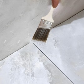 CINY 5PCS oblique mouth flat buckle repair brush, with Wooden handle, for Painting,window frame,Trim,Corner, Small Skirting Board Wall Ceiling Edging Trim Detail painting, Detail Work Cutting