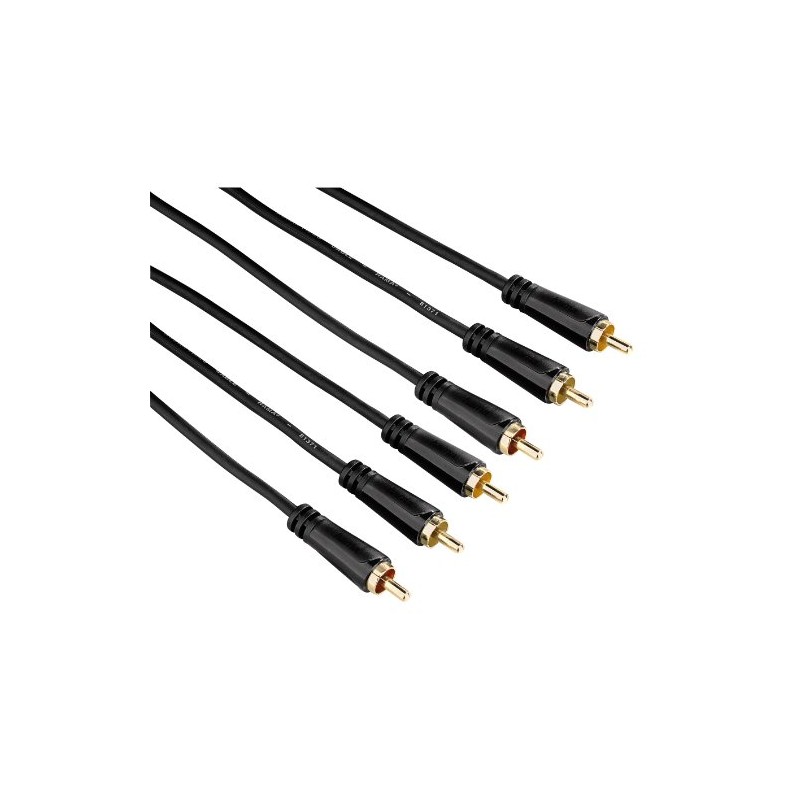Hama 1.5m Gold Plated Audio/Video Cable with 3 RCA to