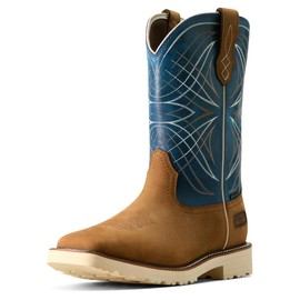 ARIAT Men's Activator Waterproof Work Boot, Dusted Brown/Basin Blue, 9