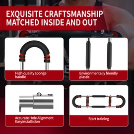 Tillytech Twister Arm Trainer,Adjustable 66-110lbs Chest Workout Equipment for Men & Women,Ergonomic Home Gym Strength Trainer with Anti-Slip Handles & Carry Bag (Red)