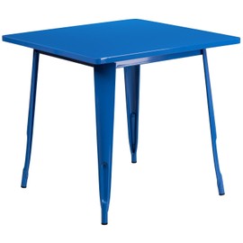 Flash Furniture Felix Commercial Grade 31.5" Square Blue Metal Indoor-Outdoor Table