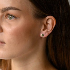 MATERIA by Matthias Wagner Round Plate Stud Earrings Silver 925 Flat for Women Men Children, Silver