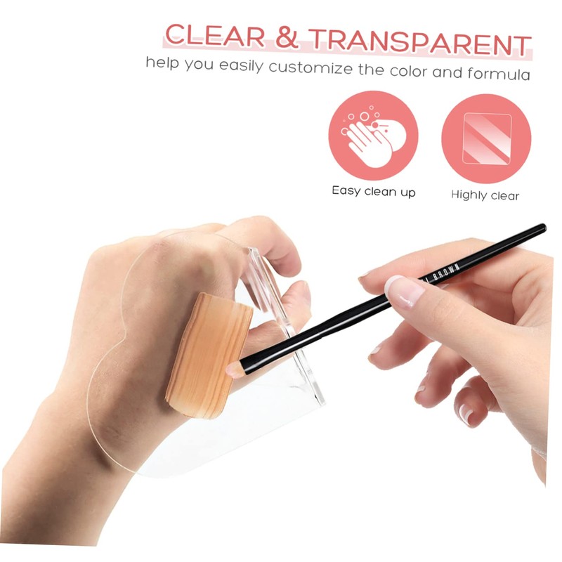TEHAUX Stylish Hand Makeup Palette 2pcs Hand Nail Art Mixing