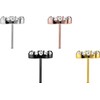 PIERCINGLINE Titanium Attachment with Push Pin 3 Crystal Drops without