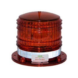 S8LSM RED Steady-ON 2NM IP67 Solar LED Magnetic Mount Marina Dock Barge Boat Safety Beacon Light