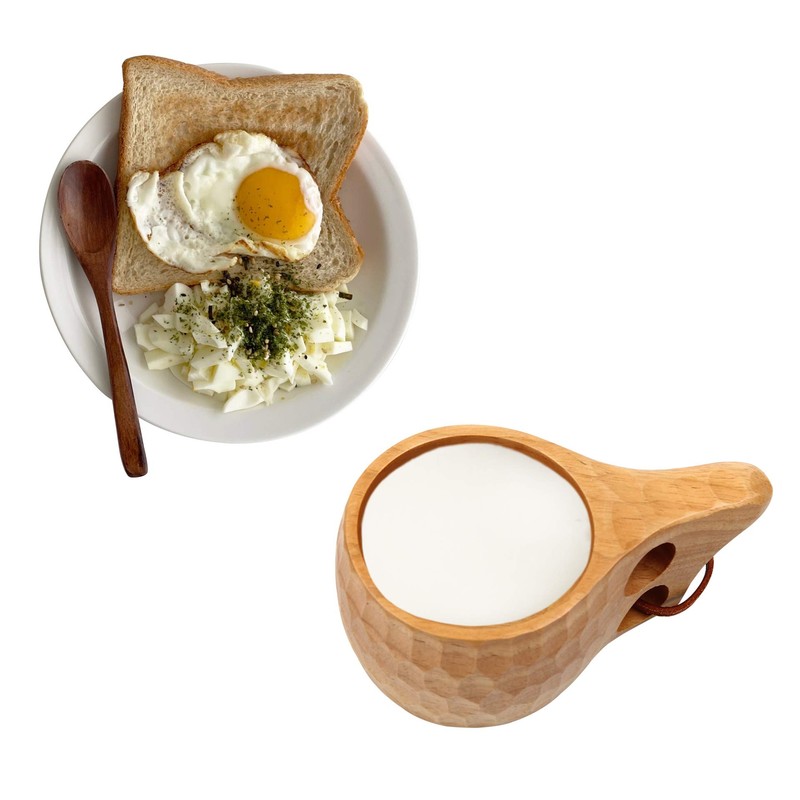 Kitchnexus Nordic Style Handmade Kuksa Wooden Cup for Camping and