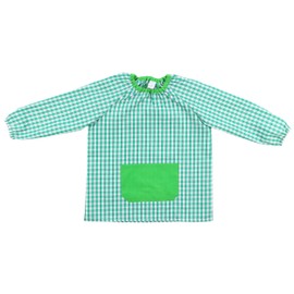 H HANSEL HOME Craft apron for children at school, apron used for eating, painting and crafts, painting apron children without button, elastic cuffs and neck, Green