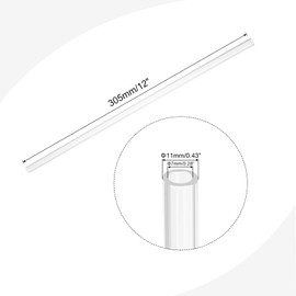 QUARKZMAN Acrylic Tube Round Tube Clear 7mm ID 11mm OD 305mm for Lamps and Lanterns Water Cooling System