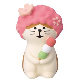 Decore Concombre ZSA-16554R Cherry Blossom Cat, Approx. 11.0 x 11.0 x 1.7 x 1.7 inches (28 x 28 x 43 cm)