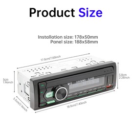 ePathChina Car Audio Bluetooth LCD Single DIN Car Stereo, 12V Car Radio MP3 Player with Hands-Free, Dual USB, Voice Assistant & App Control, Supports FM/MP3/WMA/FLAC/AUX/TF