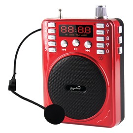Supersonic® Bluetooth® Portable PA Speaker Voice Amplifier with Microphone, FM Radio,... - Red