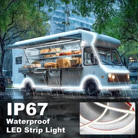 Gliztech RV Awning Lights 20FT, Camper Awning Lights for RV Canopy Exterior, IP67 12V White COB Waterproof Underglow Led Light kit for Motorhome, Travel Party, Trailers, Food Trucks