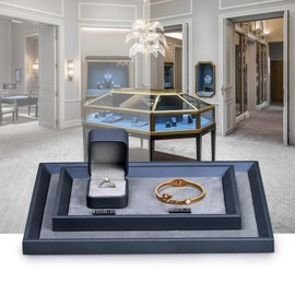 Woodten Jewelry Tray, Jewelry Display Tray, Leather Jewelry Tray, Accessories Tray, Leather Flat Jewelry Tray, Leather Tray, Professional Jewelry Tray, Jewelry Tray for Displaying Watches, Necklaces,