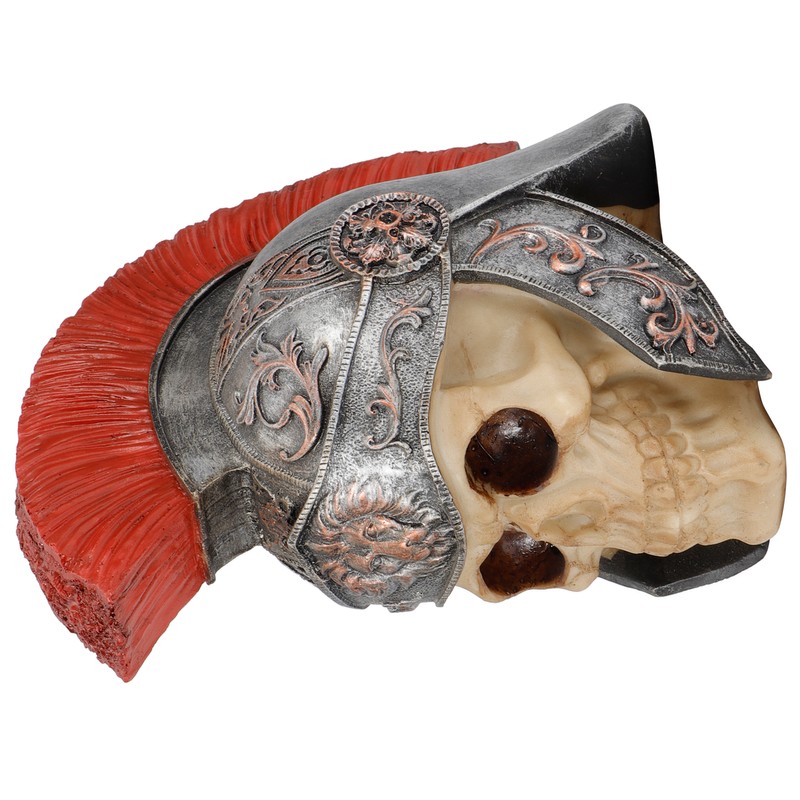 Resin Soldier Skull Modeling Statue Skeleton Sculpture Home Desktop Decoration