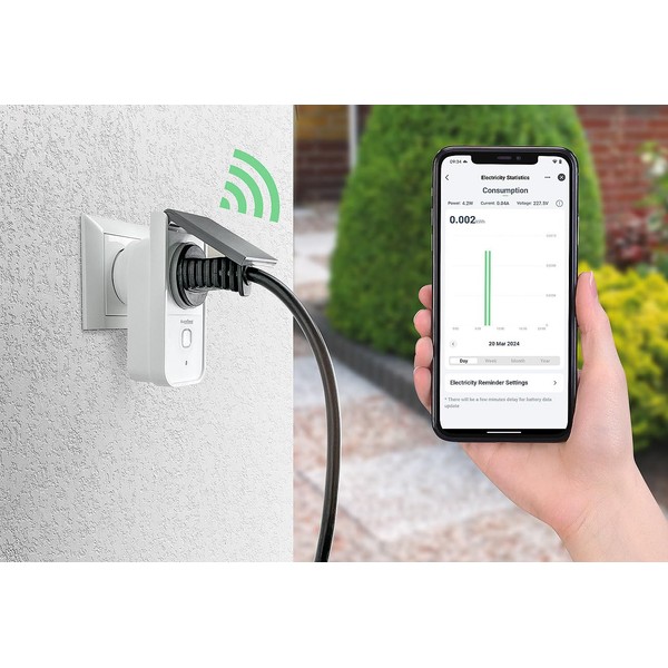 Luminea Home Control TUYA Socket: Outdoor WiFi Socket, Energy Cost