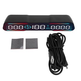 7 Inch Car LED HUD Display Time Speedometer Display Over Speed Warning Fatigue Driving Reminder Digital MPH Gauge Meter