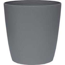 The HC Companies 6 Inch Aria Round Self Watering Planter - Plastic Plant Pot for Indoor Outdoor Plants Flowers Herbs, Warm Gray