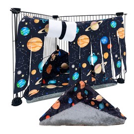 FULUE Guinea Pig Corner Hideout Hammock and Bed,Ferret Corner Hammock and Bed Cave Cozy for Guinea Pig Ferret Chinchilla Rats for Playpen C&C Cage Midwes Cage