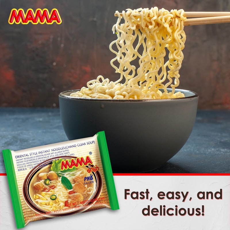 MAMA Noodles Chand Clear Soup Instant Rice Noodles w/Delicious Thai