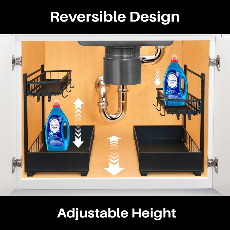 LYNK PROFESSIONAL® Pull Out Under Sink Kitchen Cabinet Organizer -