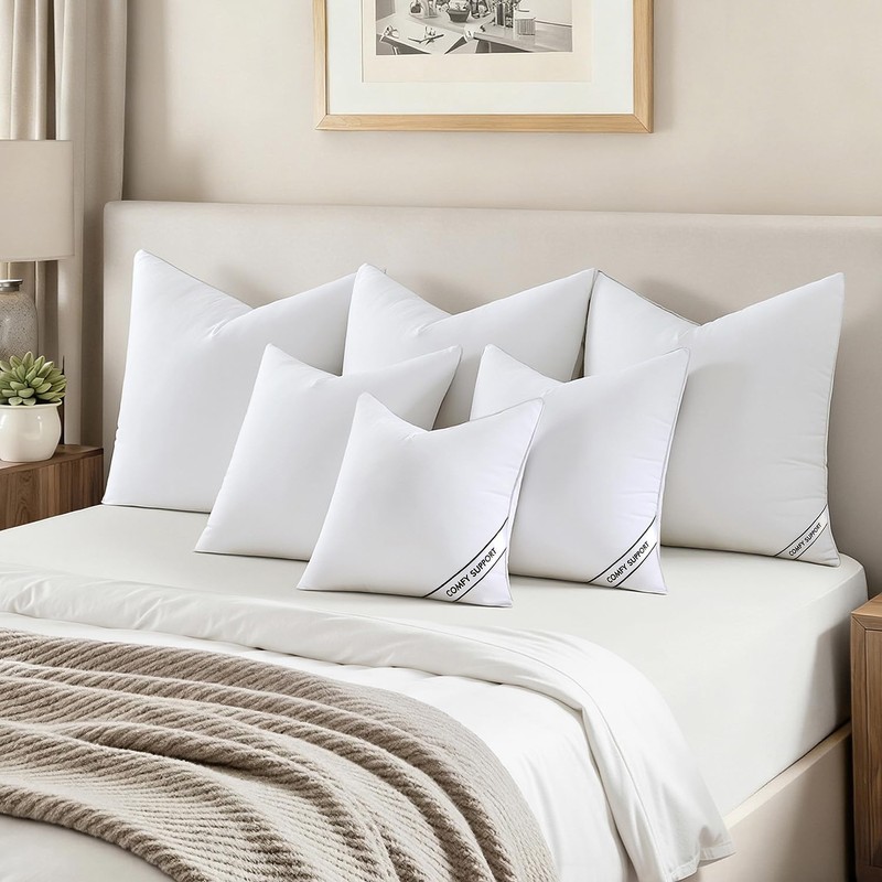 MIULEE 18x18 Pillows Inserts Pack of 4, Down Alternative Virgin