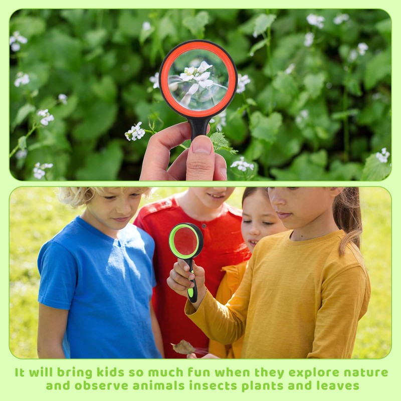 12 Pack 10X Magnifying Glass, 60mm Handheld Reading Magnifier for