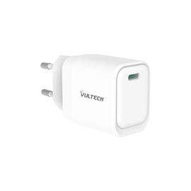 VulTech CC33-1C Universal Charger Smartphone Tablet 30W GaN USB-C/Type-C PD3.0 QC3.0 PPS White - Compact Size