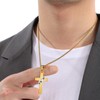 YIFSIY 18K Yellow Gold - Plated Cross Pendant Necklace, Stainless