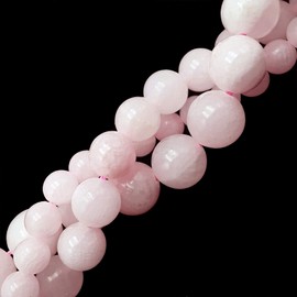 JM Design Natural Pink Mangano Calcite Smooth Round Beads 8mm 15.5" Strand for Jewelry Making, Arts and Craft