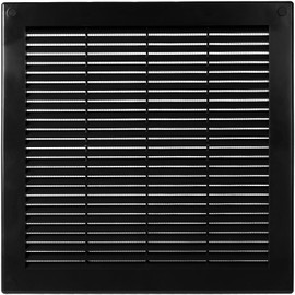 Ecopro Vent / 10'' x 10'' Inch Opening Measurement / Black Square Vent External Grille with Protective Mesh - Lightweight Plastic Register / Cover Indoor Outdoor Soffit Vent - 12x12 Outer Measurement