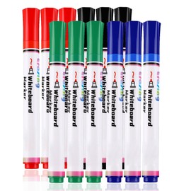12Pcs Whiteboard Pens Markers Erasable, White Board Pens Colour, Dry Wipe Pens for Whiteboard Dry Erase Marker Flipchart Markers for Office School Home
