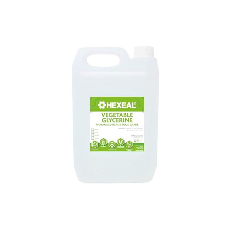 Hexeal Vegetable Glycerine 5L - Vegan FCC Food Grade for