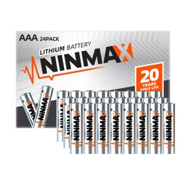 NINMAX Lithium Triple A Batteries, 24 Pack 1.5V 1350mAh Longest Lasting AAA Batteries for High-Tech Devices【Non-Rechargeable】