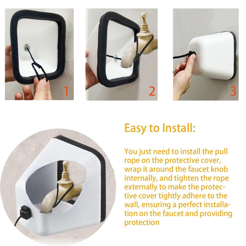 4 Pack Outdoor Faucet Covers, Foam Faucet Covers for Winter