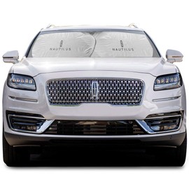 iPick Image for - Lincoln Nautilus Universal Fit 34" W x 30" L Dual Panels Easy Folding Windshield Sun Shade