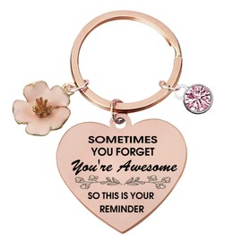 ENSTAB Inspirational Gifts for Women Encouragement Keyring Gifts for Women Birthday Gifts for Her Mindfulness Gifts for Women Girls (Encouragement-Rose Gold)