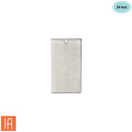 ImpressArt - Premium Metal Stamping Rectangle Blanks for Metal Stamping and Jewelry Making (24 Pack) (11/16" x 1 1/4" Rectangle w/Hole, Aluminum)