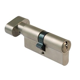 AMIG 9700 – Cylinder Lock Button 19551, Long Cam, Brass, Matte Chrome, 90 (40-50 mm)