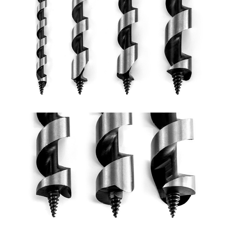 QWORK Auger Drill Bit Set, 7 Piece Set 9" Auger